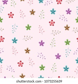 spring flowers colorful seamless pattern