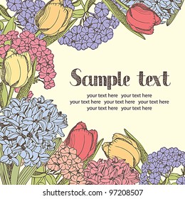 Spring flowers colorfull card
