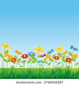 Spring flowers colors illustrious desing.