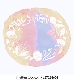 Spring Flowers Composition. Background with  Hand drawn sketches.Vector Illustration