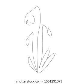 Spring Flowers Continuous Line Drawing Vector Stock Vector (Royalty ...