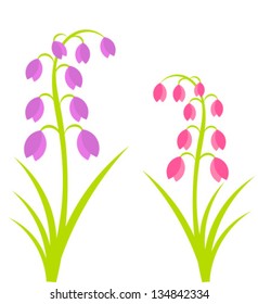 Spring flowers with copy space background. Vector illustration