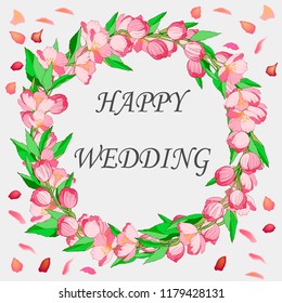 spring flowers in the corona, background for the text