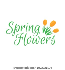 Spring flowers. Cute vector spring flowers icons. Simple flowers vector