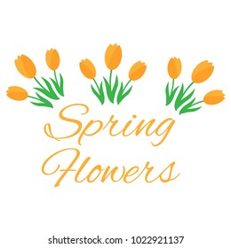 Spring flowers. Cute vector spring flowers icons. Simple flowers vector