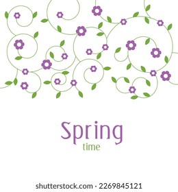 Flores de primavera plantilla de fondo decorativa con espacio de copia