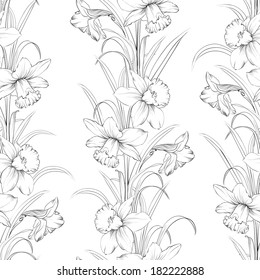 Spring flowers fabric seamless pattern
