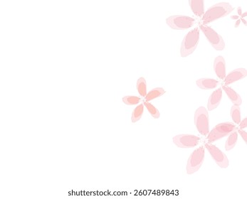 Spring flowers falling vector illustration. Pastel pink blossom petals floral design.