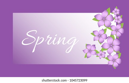 Spring Flowers Frame. Beautiful Background with Isolated Flowers for Card, Invitation, Postcard, Brochure, Banner, Flyers. Flower Composition with Text for Your Creative Design. Spring Flowering.