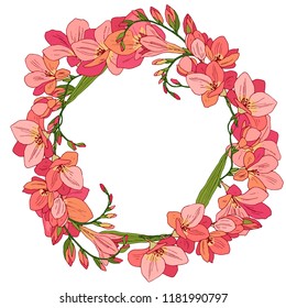 spring flowers freesia, background for the text