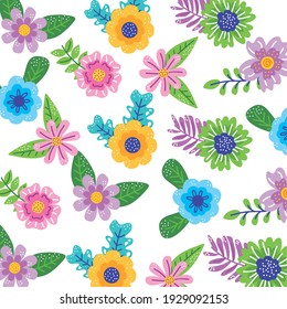 spring flowers garden pattern background