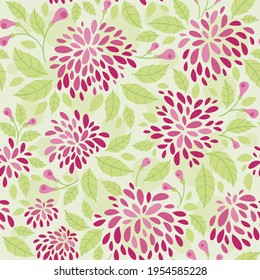 Spring flowers, garden -  Seamless pattern in a flat style. Spring mood. Vector Background for fabric, textile, wallpaper, poster, web site, card, gift wrapping paper 