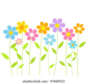 Butterflies Flying Flower Garden Illustration Stock Vector (Royalty ...