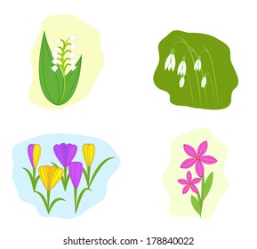 Spring flowers illustration vector