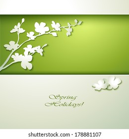 Spring flowers invitation template card.