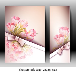 Spring flowers invitation template card. Easter, wedding, marriage, bridal, birthday, Valentine's day. International women's day.