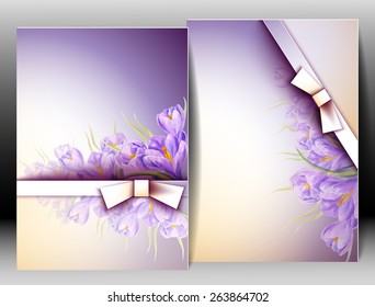 Spring flowers invitation template card. Easter, wedding, marriage, bridal, birthday, Valentine's day. International women's day.