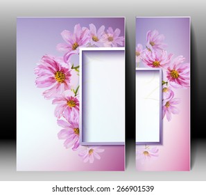Spring flowers invitation template card. Easter, wedding, marriage, bridal, birthday, Valentine's day. International women's day.