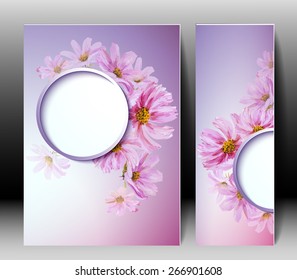 Spring flowers invitation template card. Easter, wedding, marriage, bridal, birthday, Valentine's day. International women's day.