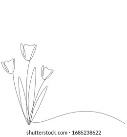 Spring flowers isolated on white background. Vector illustration