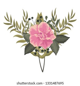 Spring flowers with leaves