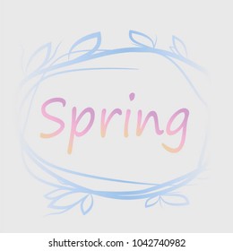 Spring flowers leaves background