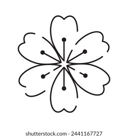 Spring flowers line icon. Forest fern eucalyptus art foliage natural leaves herbs. Decorative beauty elegant illustration for design hand drawn flower