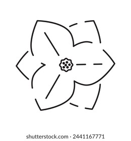 Spring flowers line icon. Forest fern eucalyptus art foliage natural leaves herbs. Decorative beauty elegant illustration for design hand drawn flower