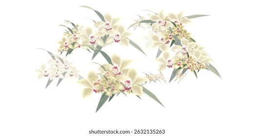 Spring flowers on blush background berries leaf floral pattern. Eps 10