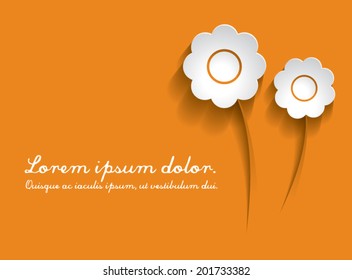 Spring flowers on orange background.