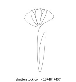 Flores de primavera sobre fondo blanco. Dibujo continuo de líneas. Ilustración del vector