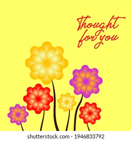 Flores de primavera sobre fondo amarillo. Hermosa plantilla de diseño abstracto. Ilustración del vector de tiempo de verano
