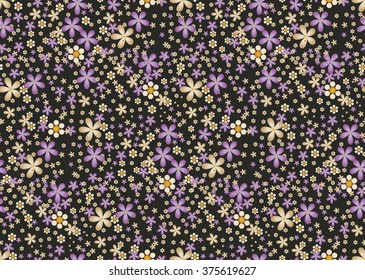 Spring flowers pattern background. Vector 