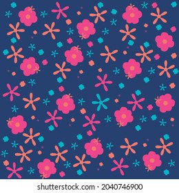 Flores de primavera con colores fríos y fondo marino