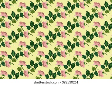 Spring flowers pattern design background for textile, fabric, wallpaper, decor, Invitation, Cards. Vector 