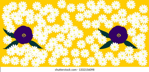 Spring flowers pattern, graphic floral motive. Vector illustration eps.