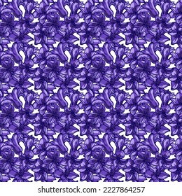 Spring flowers pattern vector botany easter. Colored hyacinths of hyacinth