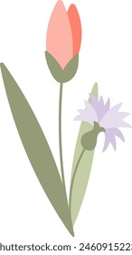 Spring Flowers Plant Vector Illustration