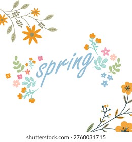 Spring flowers poster vector desing.