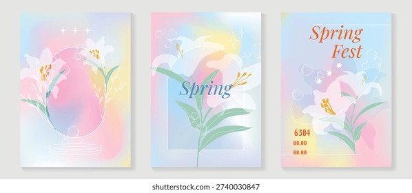 Conjunto Vector póster flores