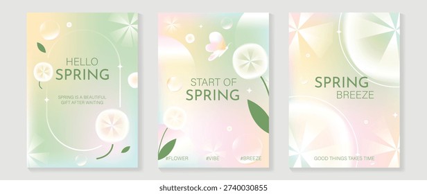 Conjunto Vector póster flores