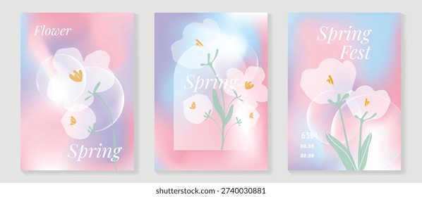 Conjunto Vector póster flores