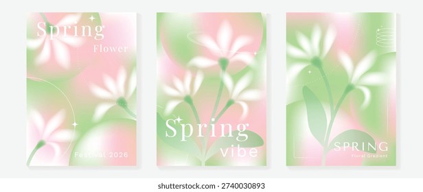 Conjunto Vector póster flores