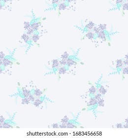 Spring flowers print. Seamless floral pattern. Regular order. Plant design for fabric, cloth design, covers, manufacturing, wallpapers, print, gift wrap and scrapbooking