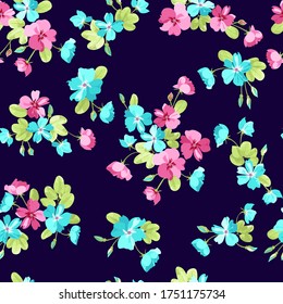 Spring flowers print. Seamless floral pattern. Plant design for fabric, cloth design, covers, manufacturing, wallpapers, print, gift wrap and scrapbooking.