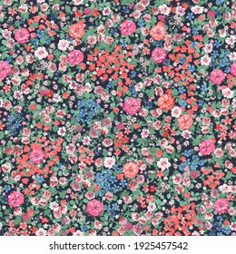 Spring flowers print. Seamless floral pattern. Plant design for fabric, cloth design, covers, manufacturing, wallpapers, print, gift wrap and scrapbooking.