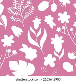 Spring flowers print. Seamless floral pattern. Plant design for fabric, cloth design, covers, manufacturing, wallpapers, print, gift wrap and scrapbooking.