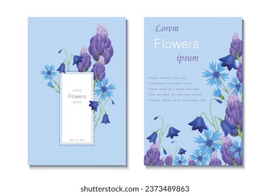 Spring flowers realstic composition with invitation card symbols isolated vector illustration