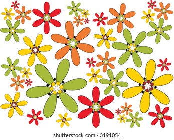 spring flowers retro background