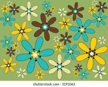 spring flowers retro background